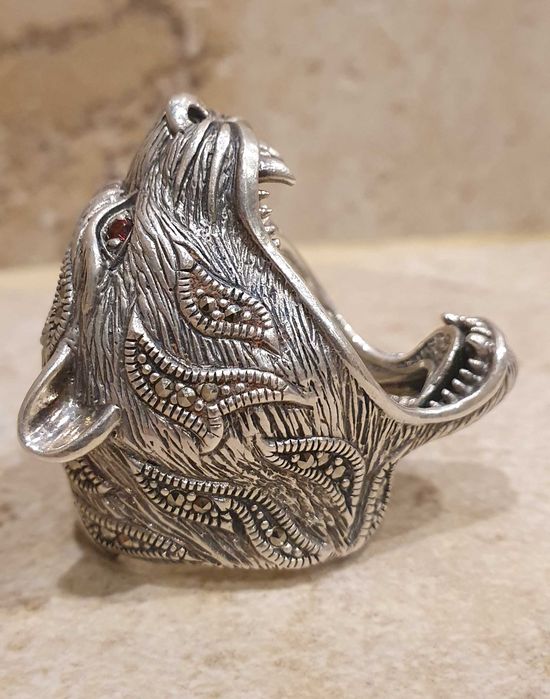 Великий перстень SILVERTOLIA  з головою тигра зі срібла 925 проби