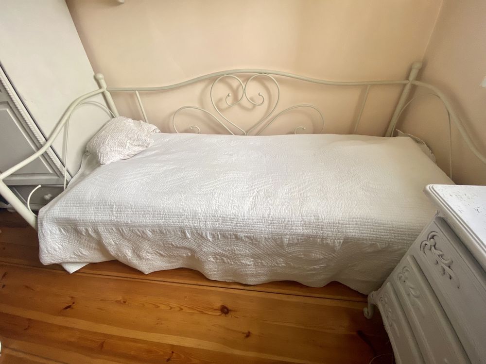Jysk łóżko ringe 90x200 metalowe białe