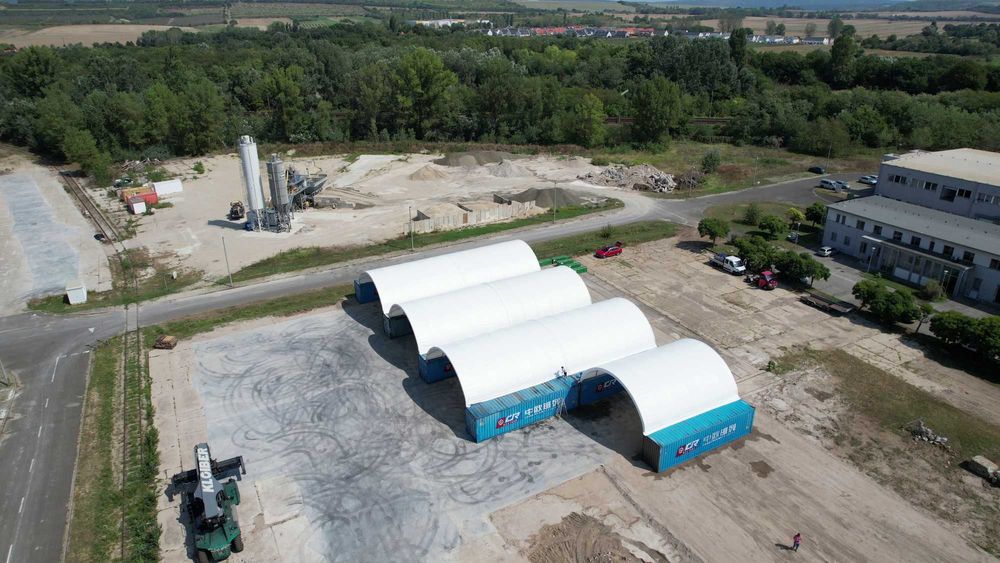 Zadaszenie Kontenerowe 10x12m 900/m2 magazynowy, wiata kontenerowa)