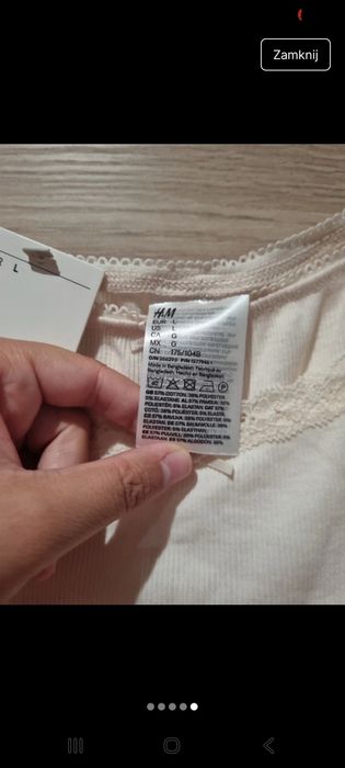 Piżama damska komplet szerokie spodnie h&m nowa ecru L
