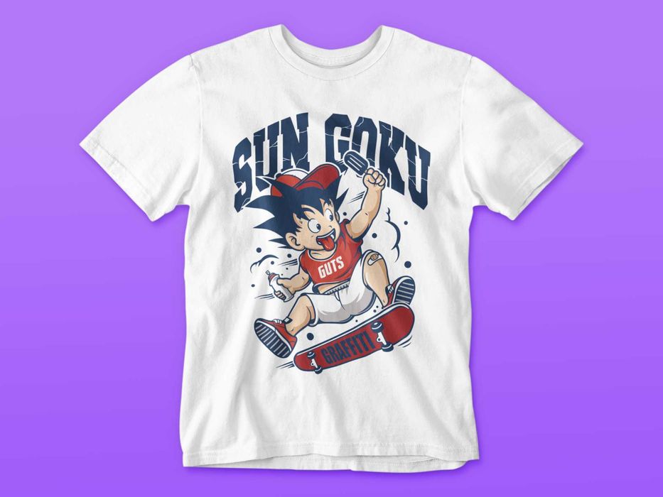 T-Shirt Personalizada Sun Goku Graffiti Dragon Ball Z #2016