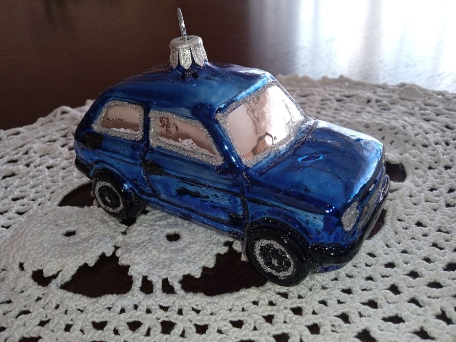 Bombka szklana Fiat 126p maluch niebieski