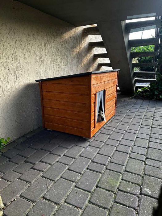 NOWA BUDA DLA PSA Duża Ocieplona Podłoga i Dach 2XL 96 x 65 Teak