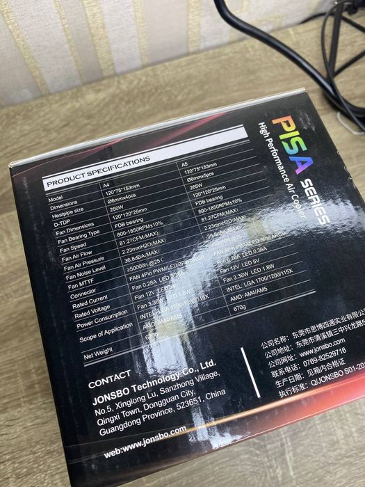 Кулер/Башня Jonsbo Pisa A4 White