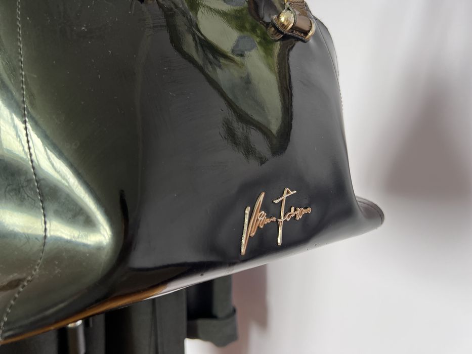 Чорна лакована велика сумка