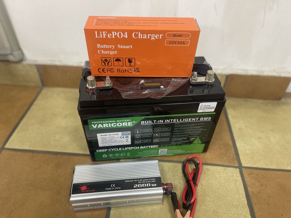 Акамулятор LifePo4 100ah+інвертор 2000W+зарядний пристрій Varicore
