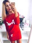 LUX damska czerwona bluza POSH oversize wiosna bawełna