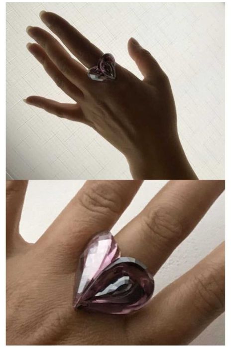 Розкішна каблучка Swarovski Heart Rosaline Satin Ring