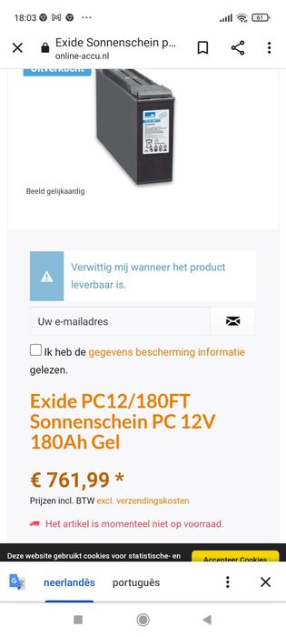 Baterias SOLARES en GEL e AGM 240 amp