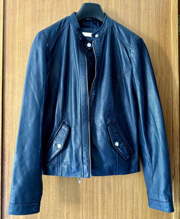 Blusão Massimo Dutti em pele, s (usado 1 vez)