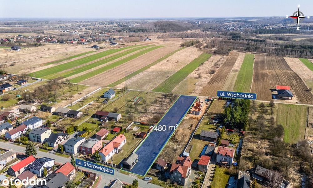Jaskrów, duża działka z drewnianym domem