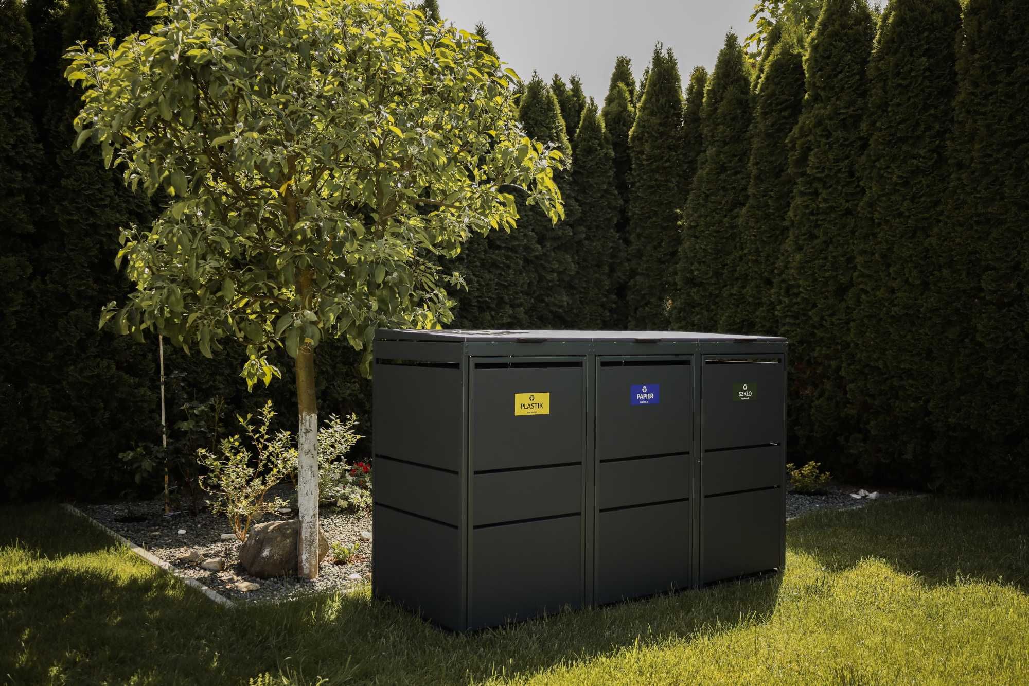 Zabudowa na kosze Top Box Obudowy koszy Osłony koszy 3x240L Premium