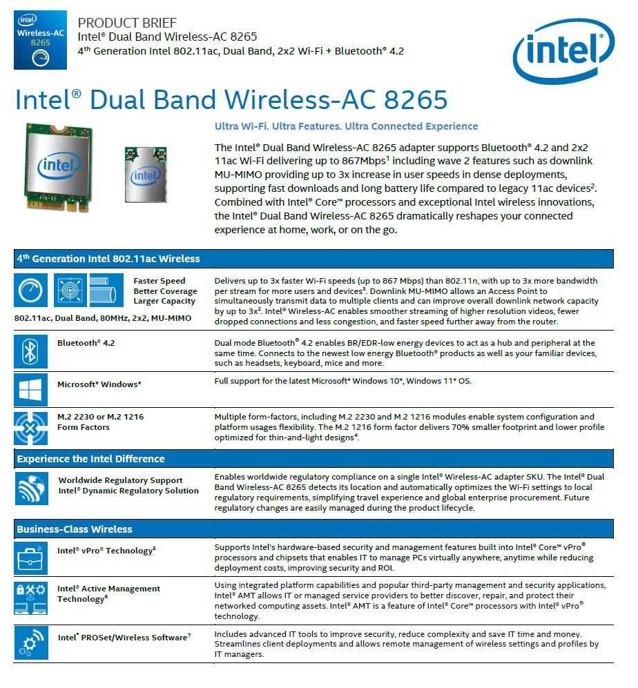Placa Wi-fi + bluetooth Intel AC 8265 (NOVA)