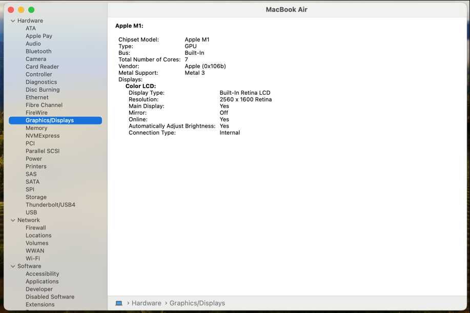 Macbook Air M1 2020 A2337 8GB 256GB