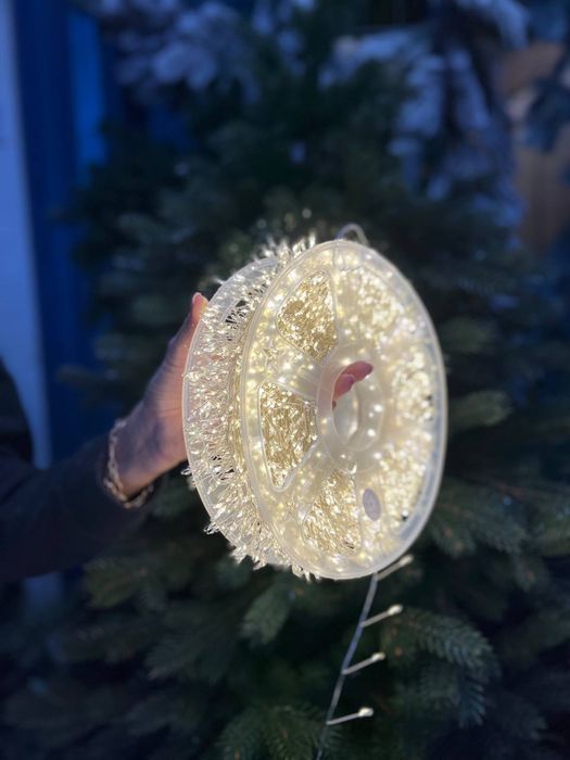 Гірлянда роса/хвоя/лапа(тепле / холодне біле світло)