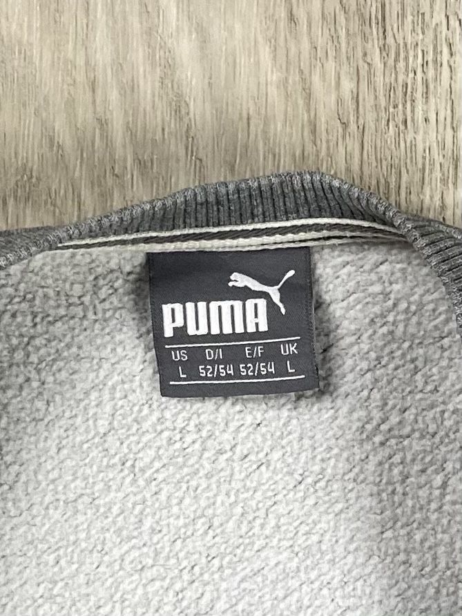 Puma кофта лонгслив L размер серая с лого оригинал