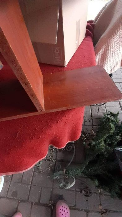 Półka ścienna ciemny brąz prl vintage