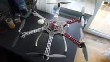 Dron DJI F550 z systemem kontroli lotu Naza V2 + radio Hitec Aurora 9