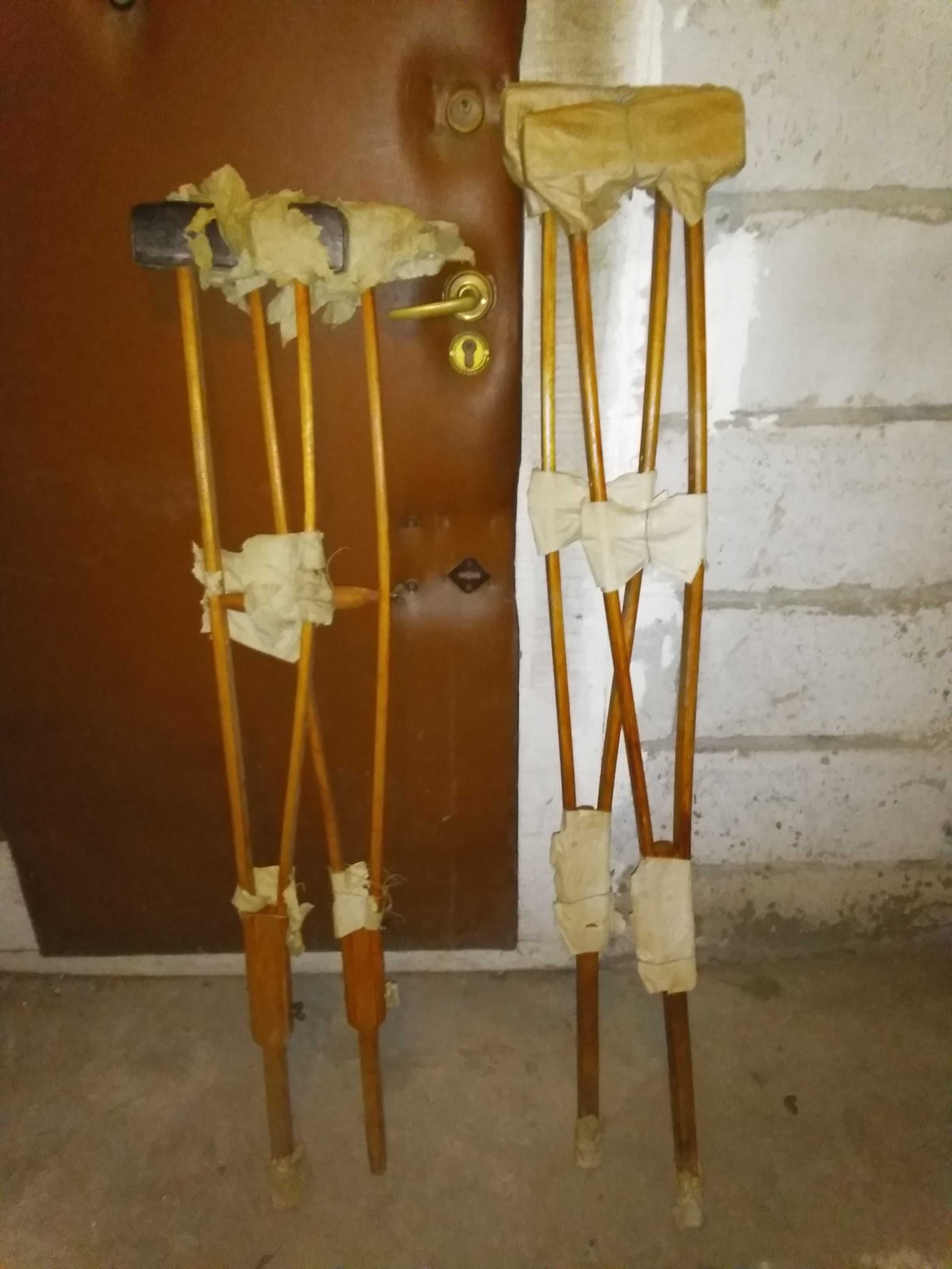 Kule ortopedyczne kule inwalidzkie kule medyczne pachowe lata 50 te