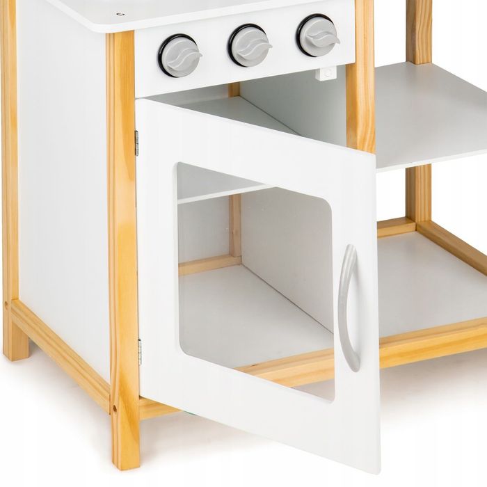 DREWNIANA kuchnia dla dzieci z piekarnikiem i mikrofalą + akcesoria