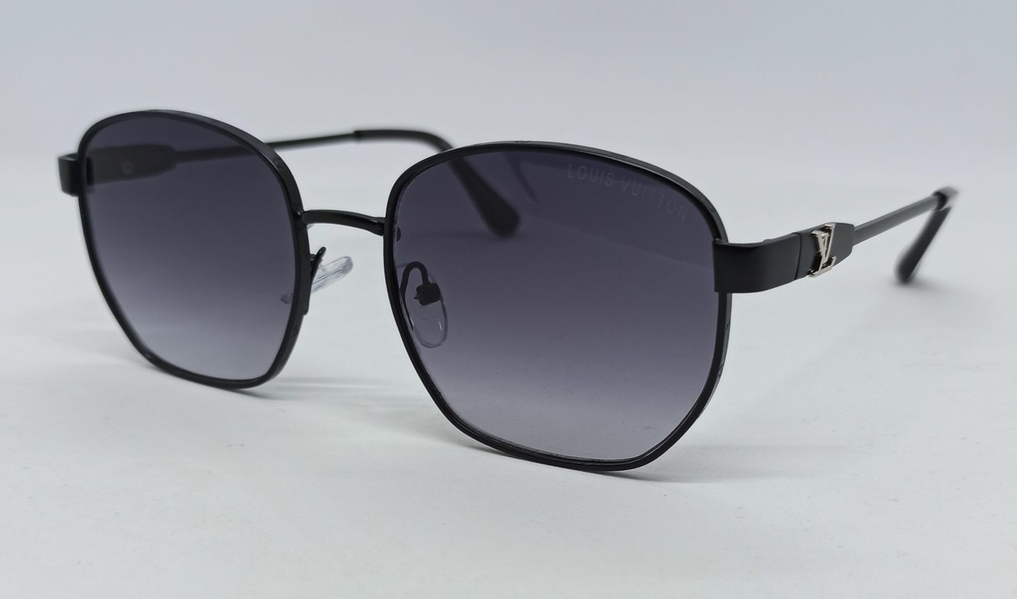 Louis Vuitton очки унисекс черные градиент в черном металле модные