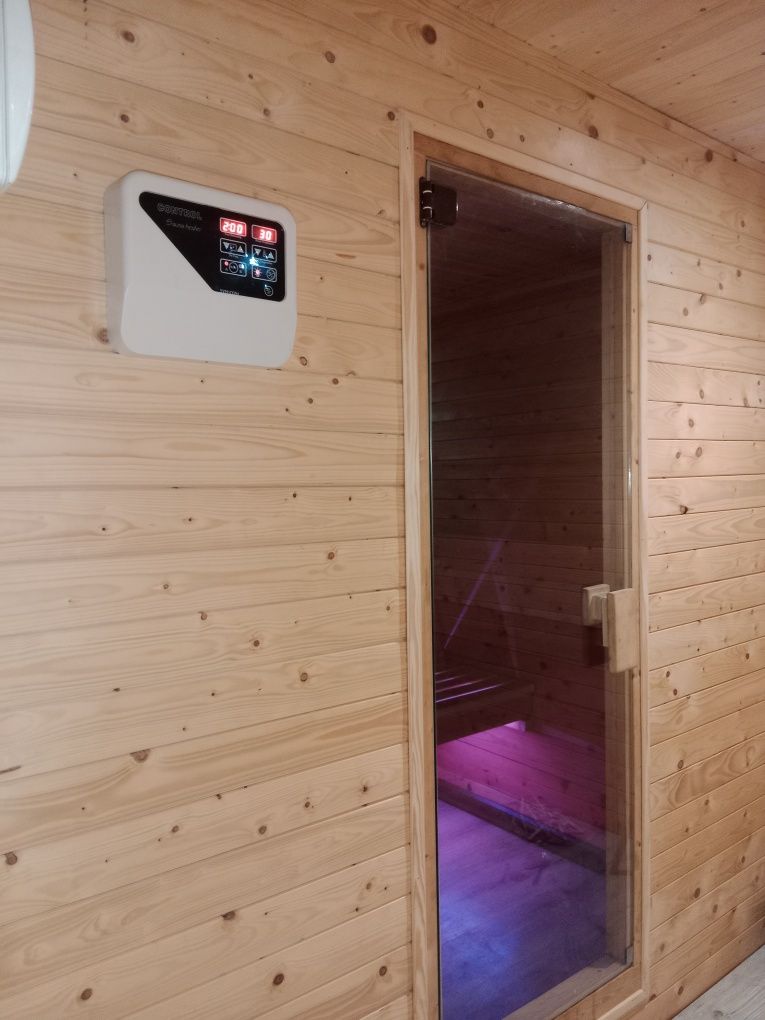 Sauna mobilna domek saunowy 6,2m długa na stalowej ramie