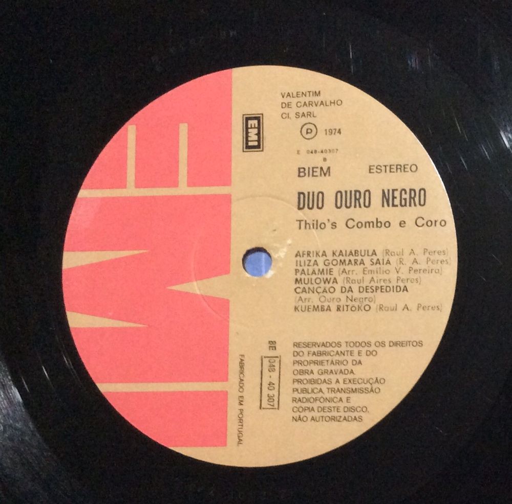 LP Duo Ouro Negro ‎– Mulowa Afrika 1974