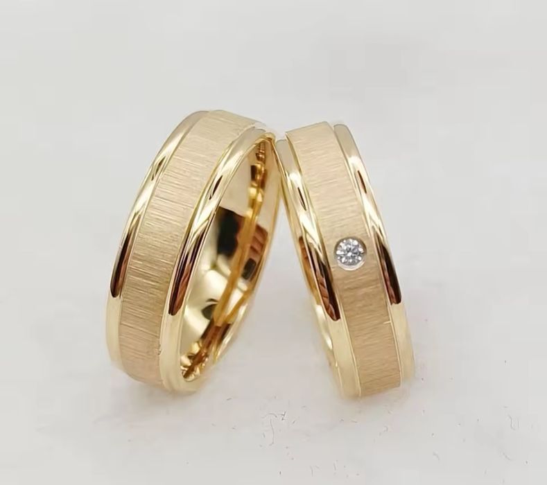 ZŁOTE OBRĄCZKI PARA Stal chirurgiczna 316L