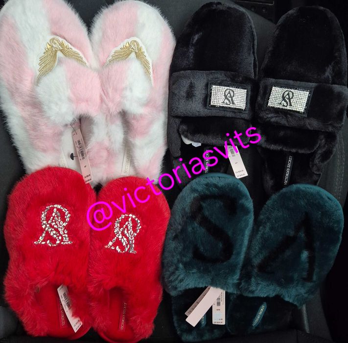 Victoria's secret тапочки капці оригінал 36 37 38 пухнасті плюш