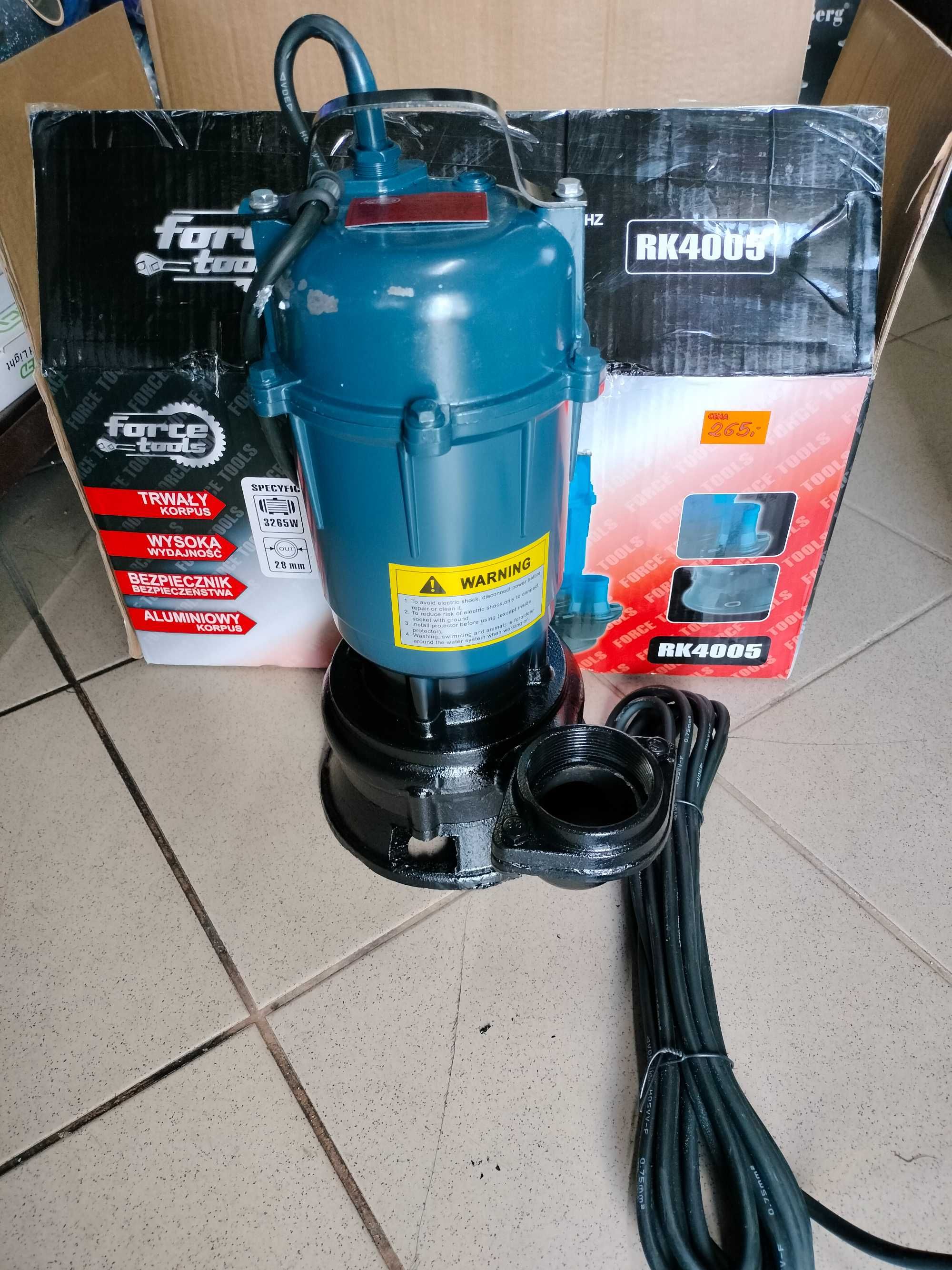 POMPA DO WODY BRUDNEJ szamba z rozdrabniaczem 3265W