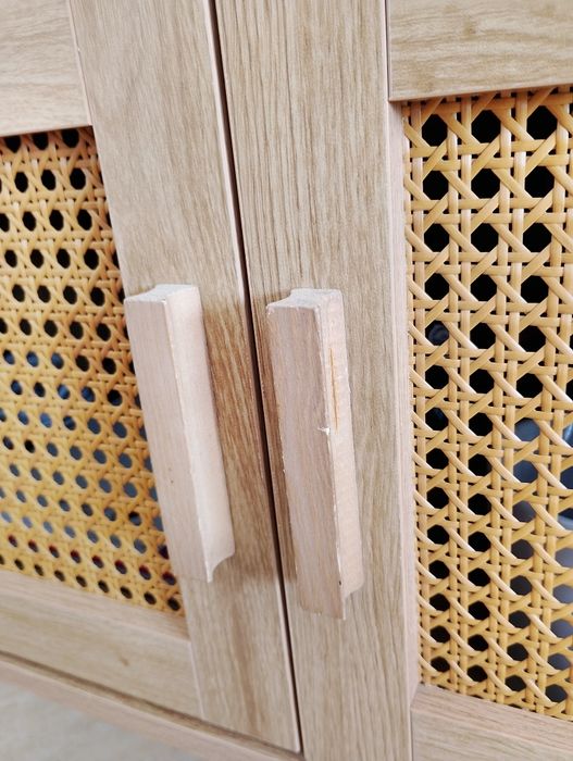 Móvel de sala, efeito rattan