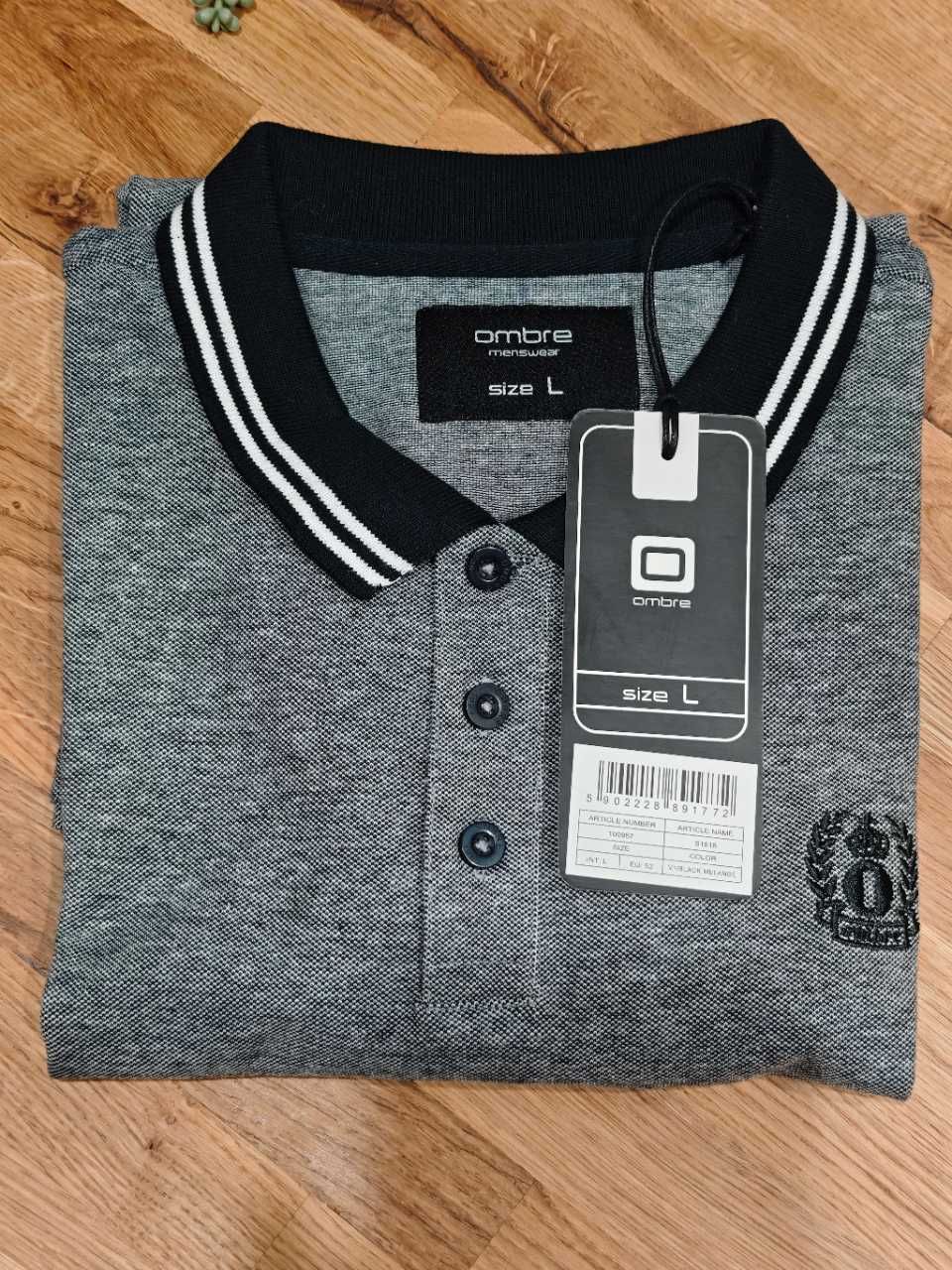 Ombre Koszulka koszula Polo Rozmiar L kolor Szary