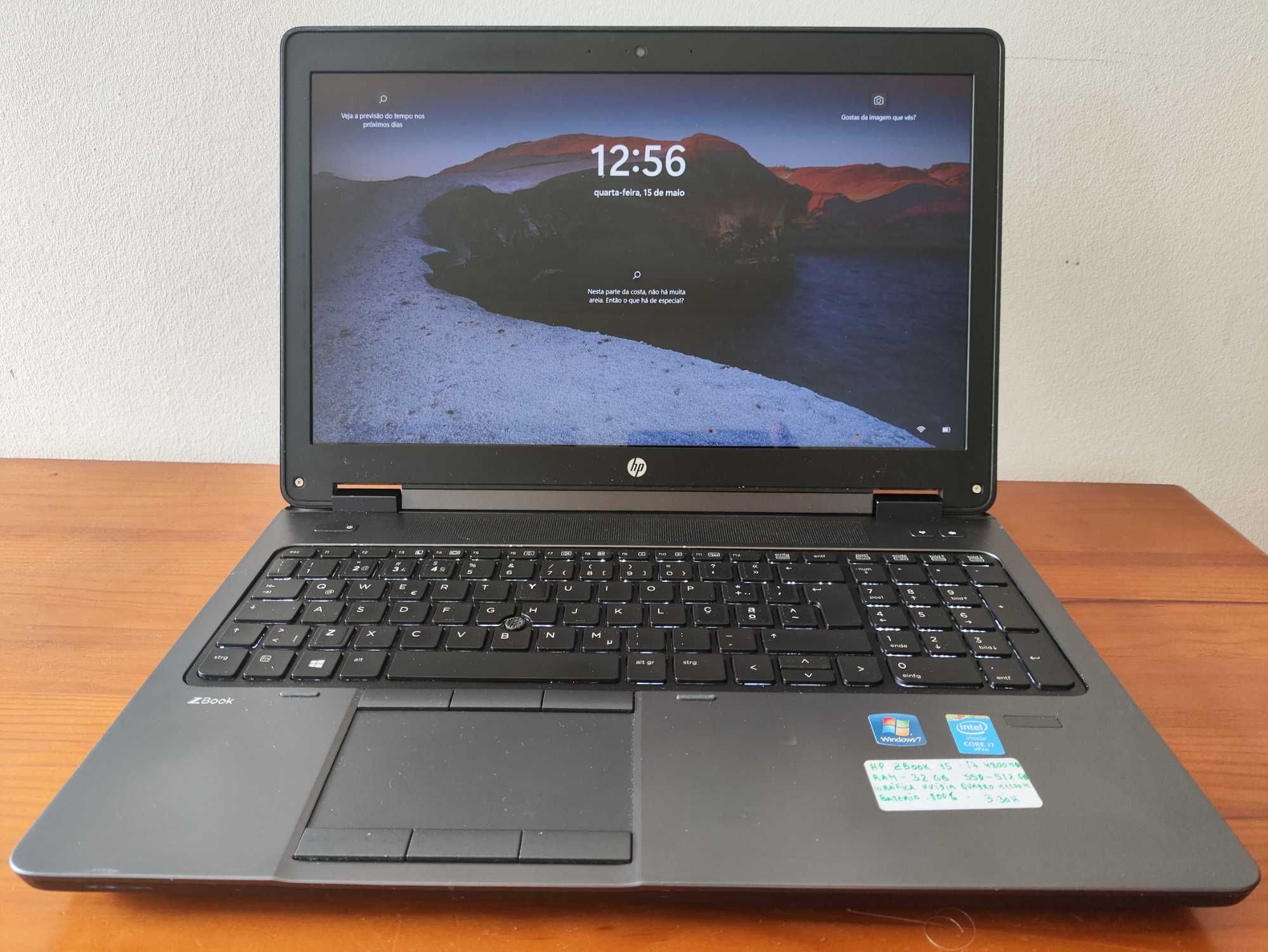 HP ZBook 15 i7, Ram 32GB, SSD 512GB, NVIDIA K1100M