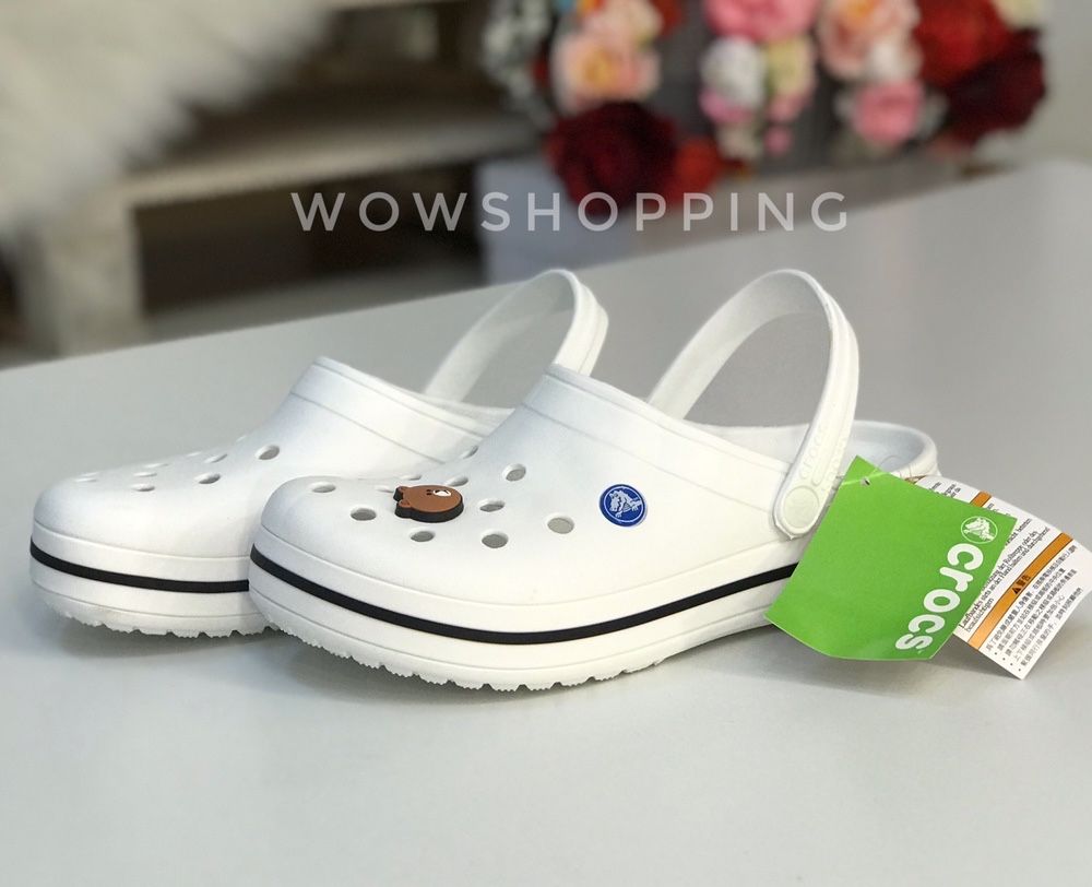 Женские Кроксы Крокбенд Crocs Crocband, Белые, нежные и красивые!