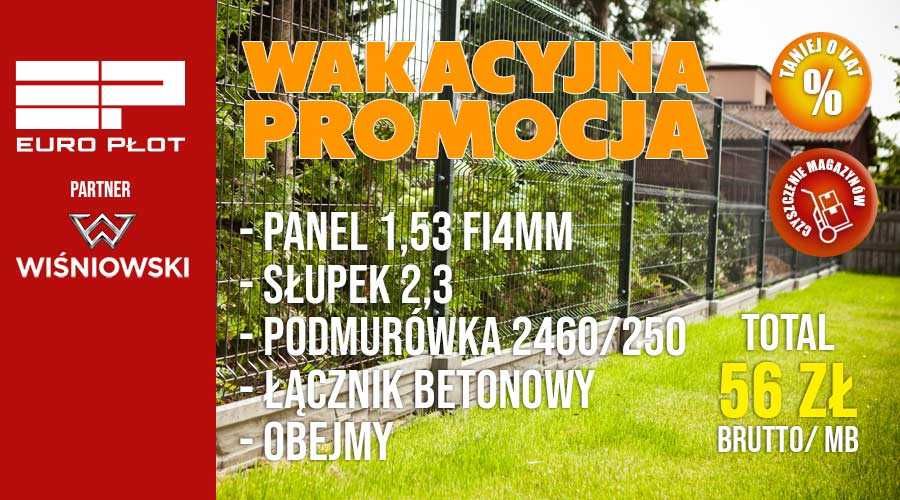 Ogrodzenia panelowe + podmurówka + montaż. 51 drutów pionowych Maz