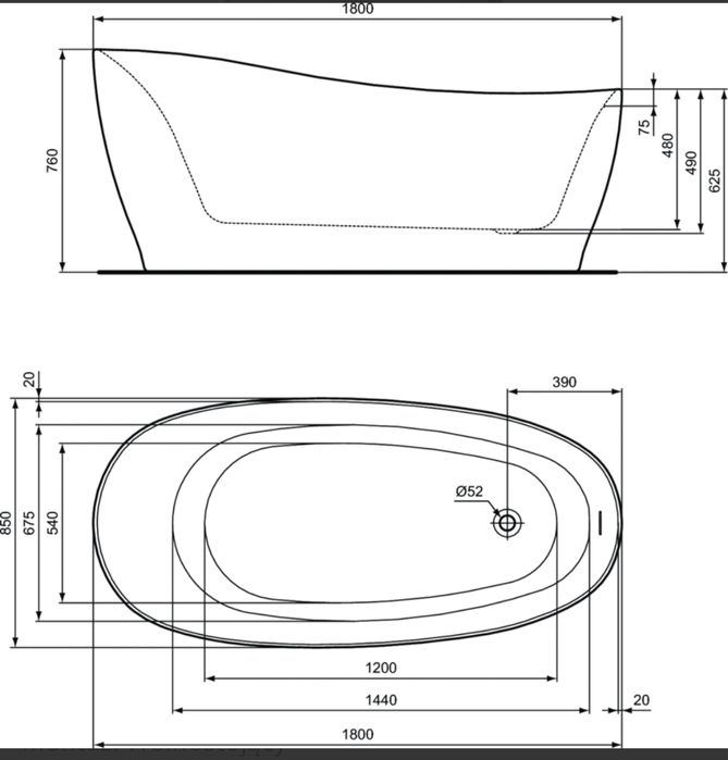 Wanna wolnostojąca 180cm IDEAL Standard