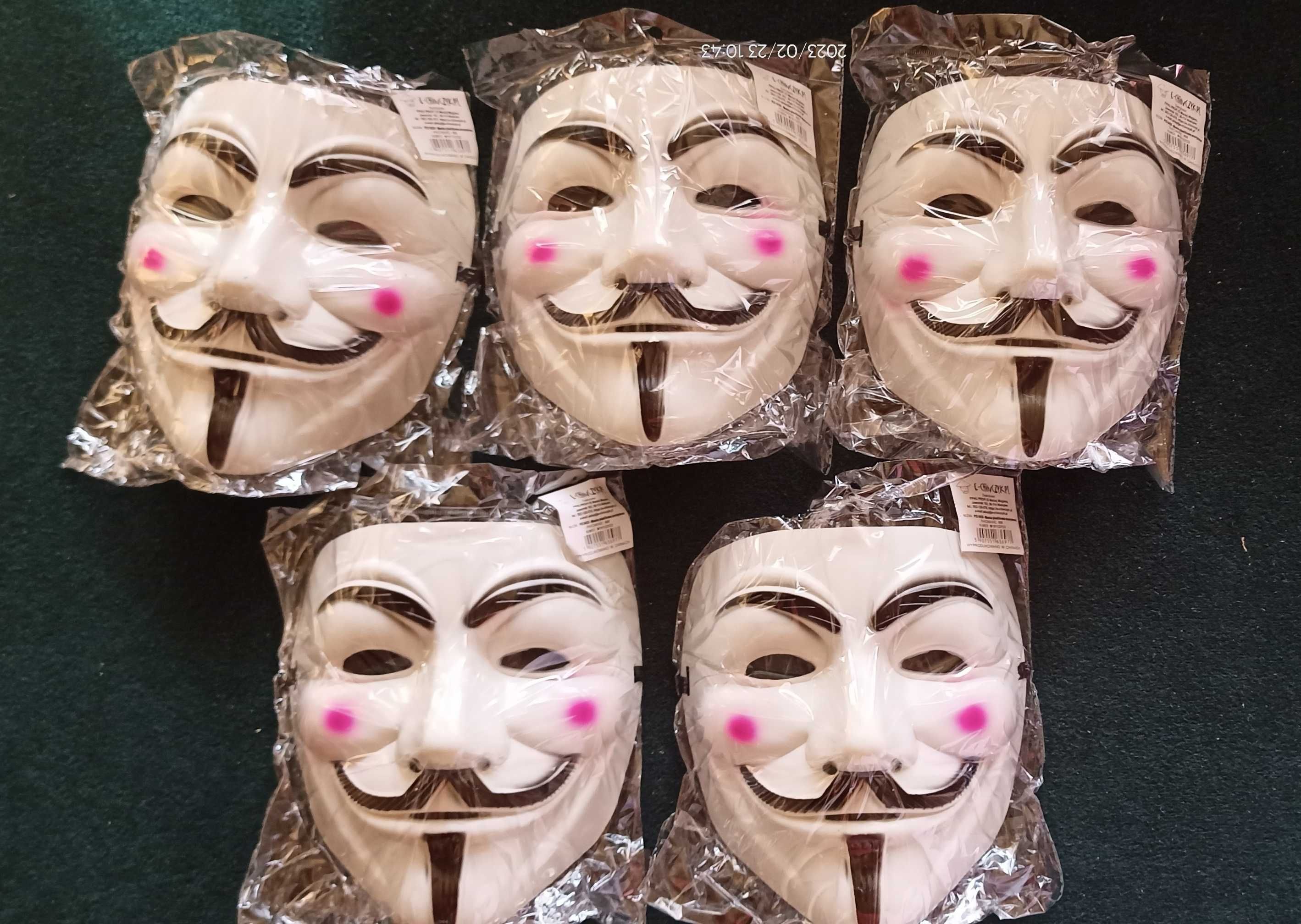 Maska ANONYMOUS na bal przebierańców - wzór 2
