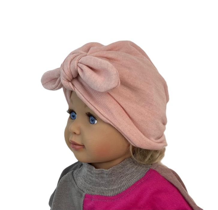 Czapka turban wełniana dwuwarstwowa 100% wełna merino wool