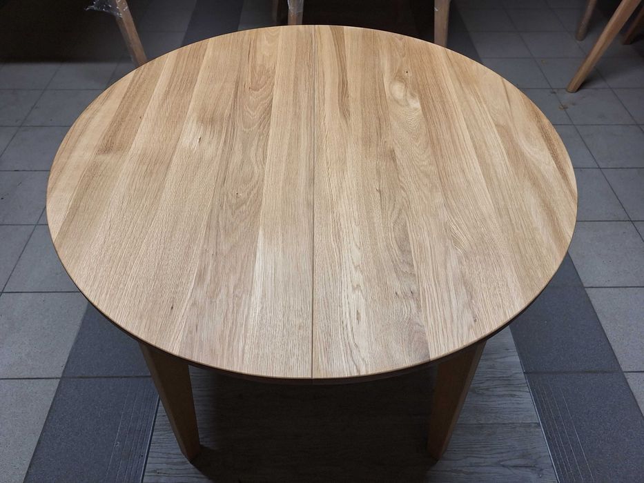 Stół dębowy rozkładany fi 90 (na magazynie)