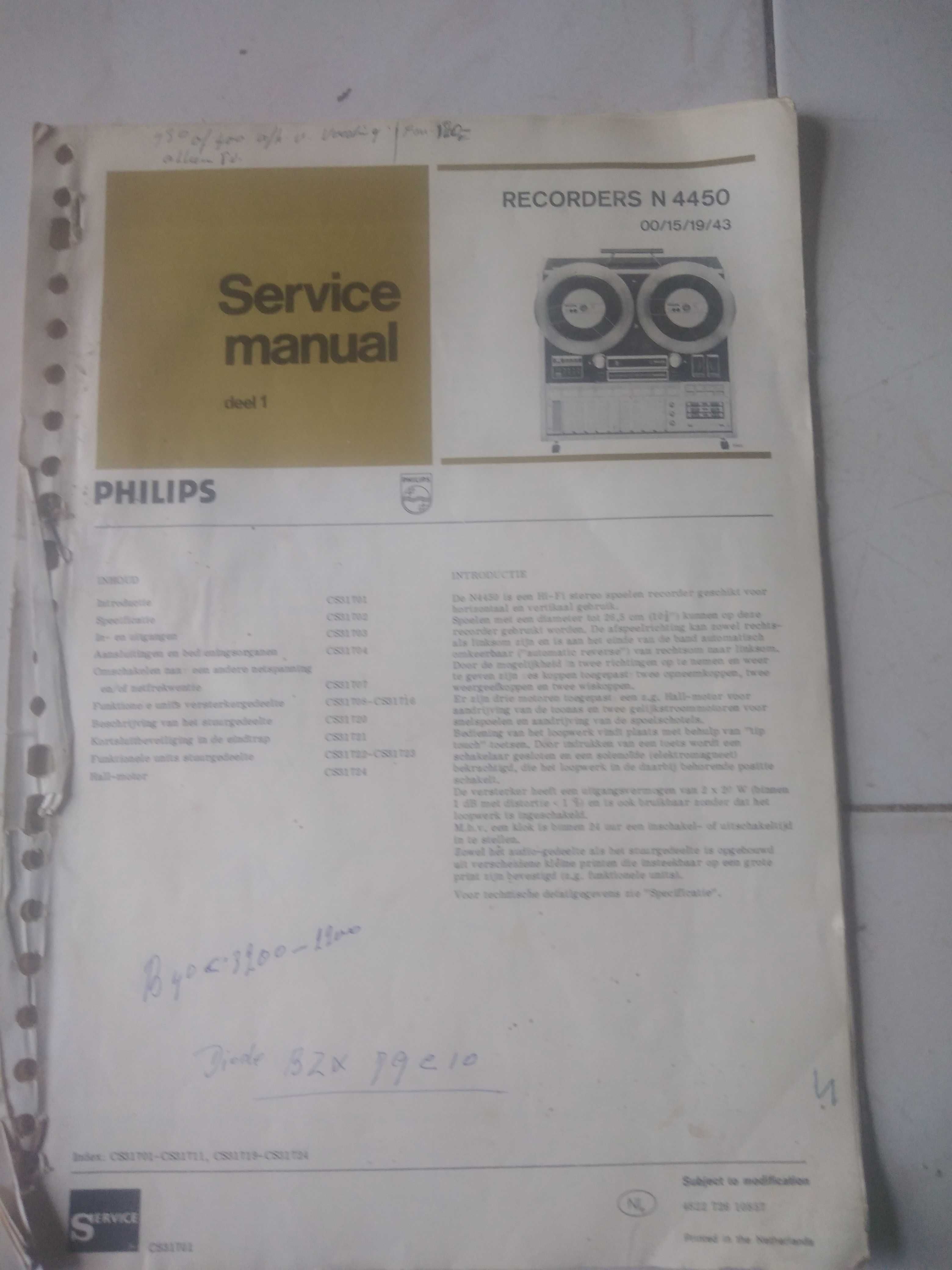 Leitor bobine Philips n4450 manual