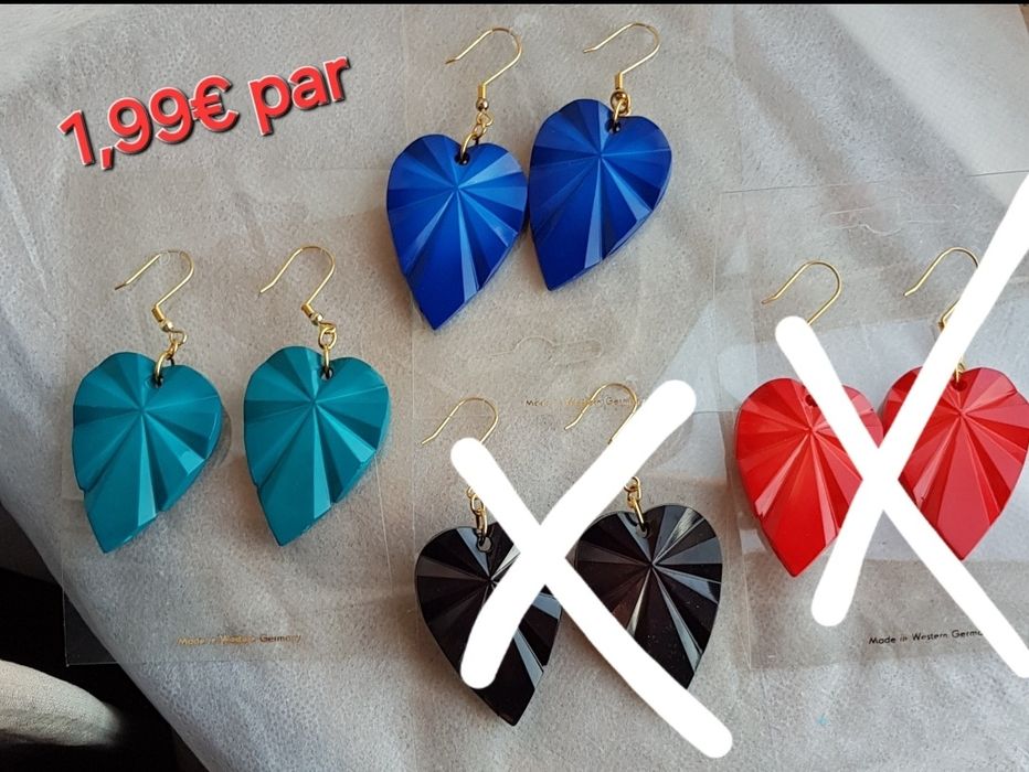Brincos de coração novos preço unitário