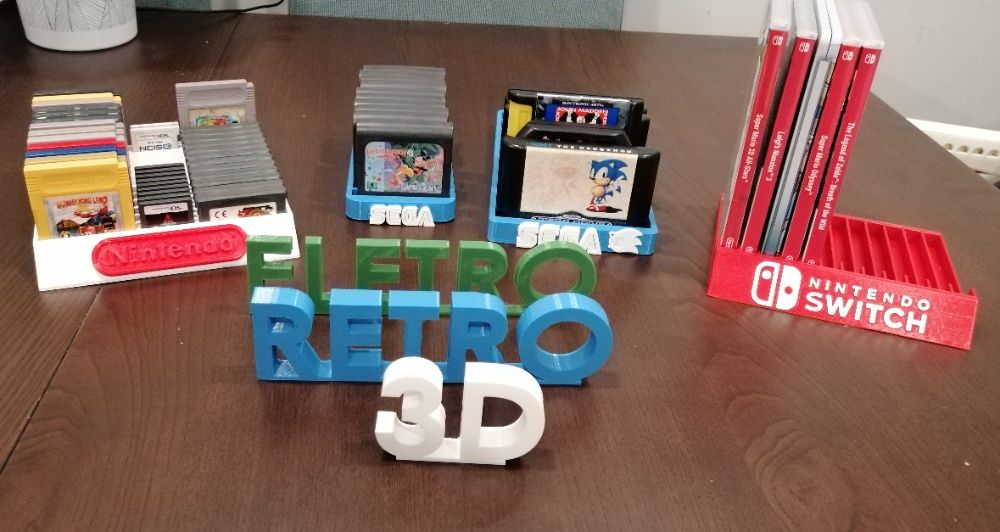 Suportes impressos em 3D Cartuchos e Jogos PS, XBOX, Nintendos, Segas