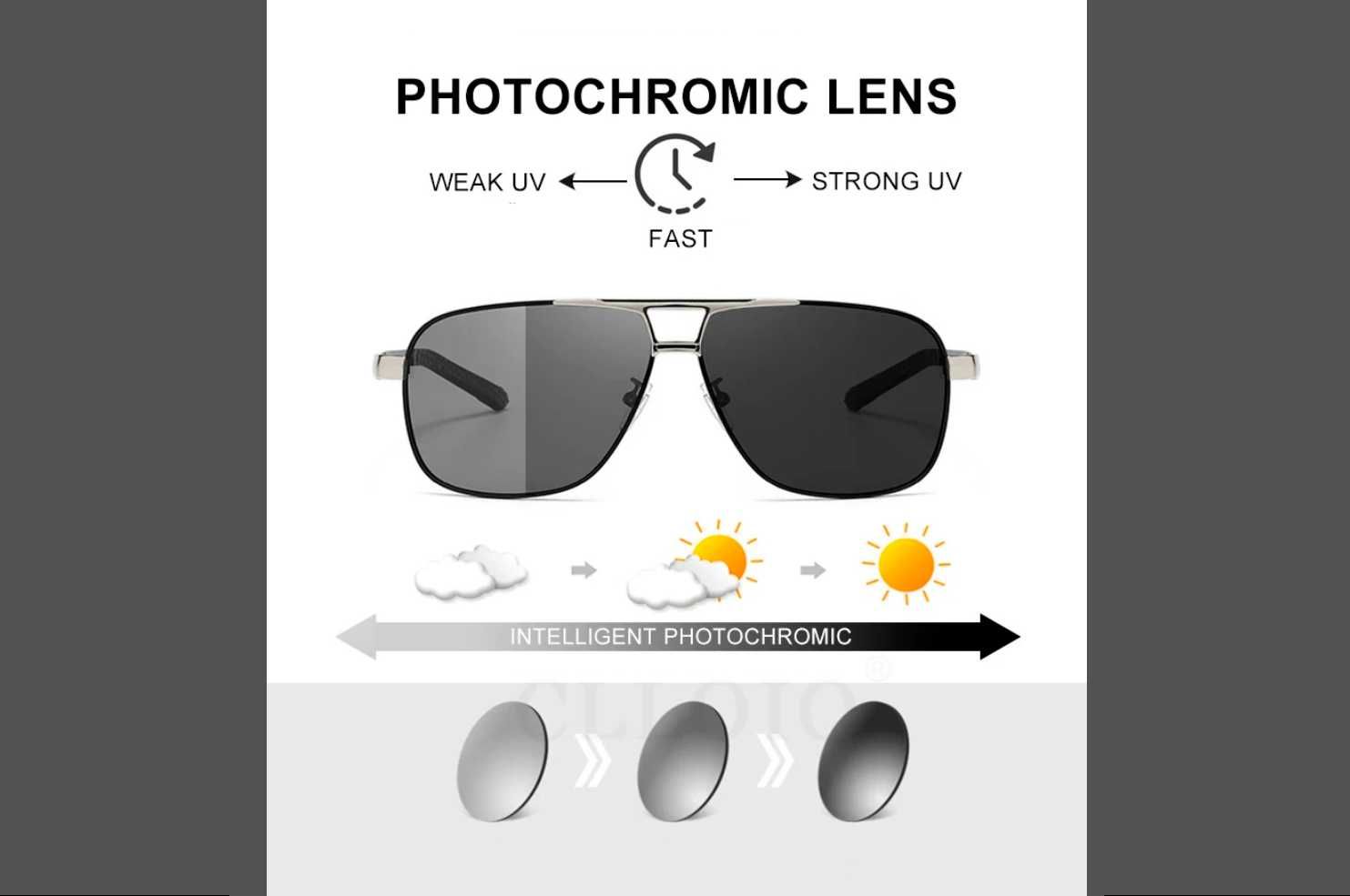 Cонцезахисні окуляри CLLOIO фотохромні поляризовані