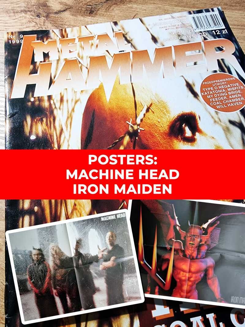 Metal Hammer 9/1999 - Tiamat, Plakaty: Machine Head i Iron Maiden