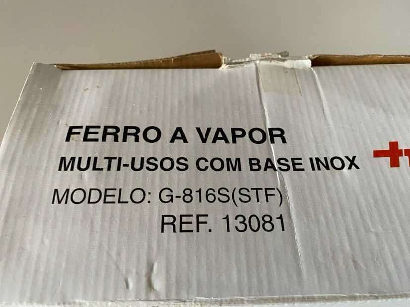 Ferro de Engomar a Vapor com Base em Inox Modelo G- 816S (NOVO).