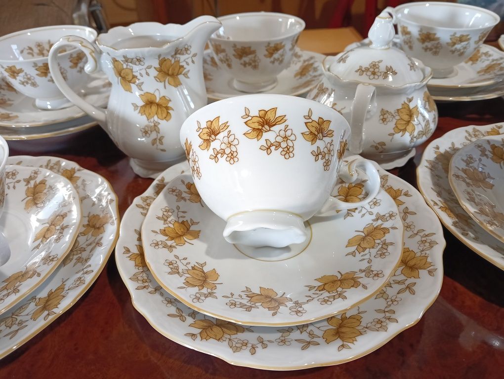 Filiżanki, Cukiernica, Mlecznik Porcelana Reichenbach