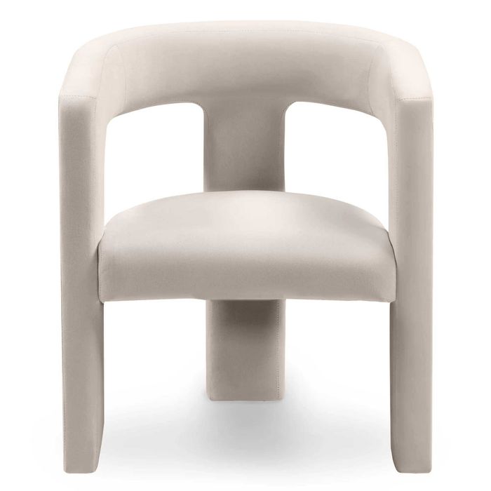 ZZ2031 - Fotel wypoczynkowy Lory, jasnobeżowy, welurowy