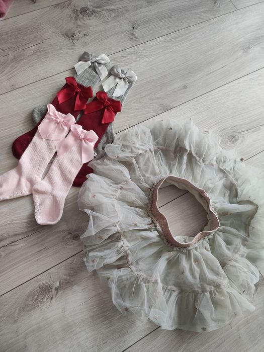 Spódniczka tiulowa do sesji 3-6 m + podkolanówki