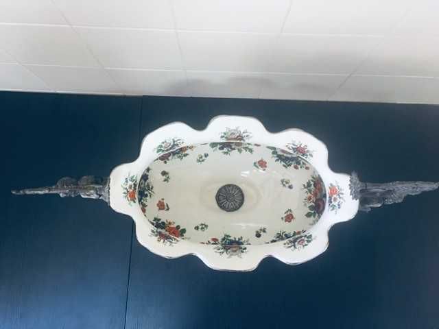 Centro de mesa em Porcelana e Pegas de Estanho