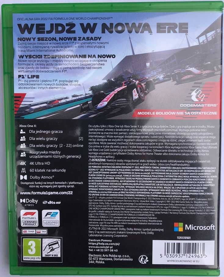 F1 22 Xbox One PL ** Gry Video-Play Wejherowo